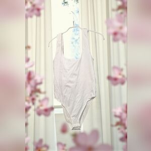 A New Day™ Double-Scoop Bodysuit Size Large Color White (NWOT)
